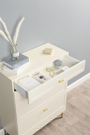 Комод Марион 16.249 слоновая кость С341 PE, слоновая кость 6898 ПВХ, белый PE шагрень