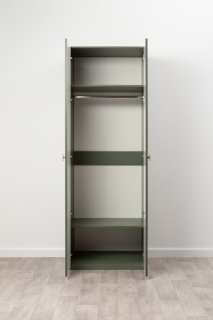 Шкаф двустворчатый Марион 16.340.02 дымчатый зеленый K521, олива шагрень AG 1050 ПВХ