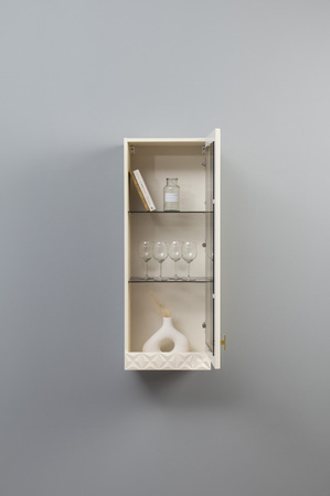 Гостиная Марион композиция 3 слоновая кость С341 PE, слоновая кость 6898 ПВХ, белый PE шагрень (собирается на любую сторону)