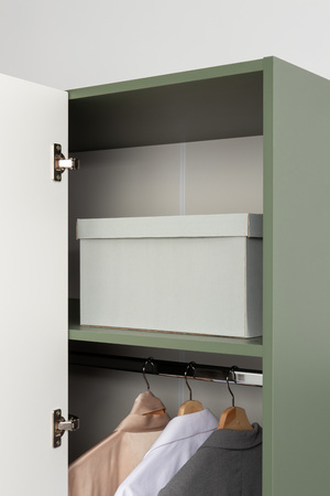 Шкаф угловой Марион 16.339 дымчатый зеленый K521, олива шагрень AG 1050 ПВХ (собирается на любую сторону)