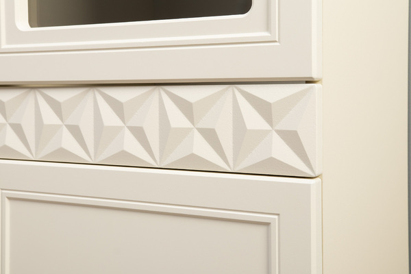 Гостиная Марион композиция 1 слоновая кость С341 PE, слоновая кость 6898 ПВХ, белый PE шагрень (собирается на любую сторону)