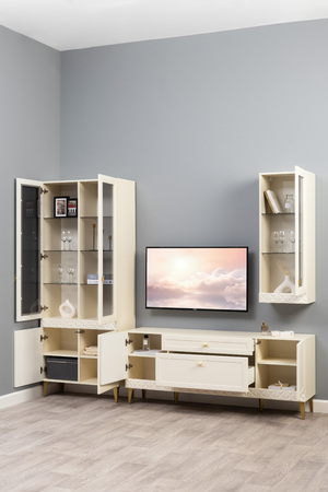 Тумба Марион 16.167 слоновая кость С341 PE, слоновая кость 6898 ПВХ, белый PE шагрень