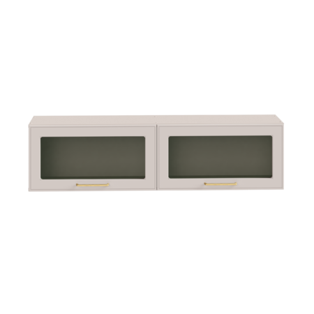 Гостиная Ричфорд композиция 2 с карнизами, кашемир 5981 BS, моно керамика D166-2 ПВХ, белый PE шагрень (собирается на любую сторону)