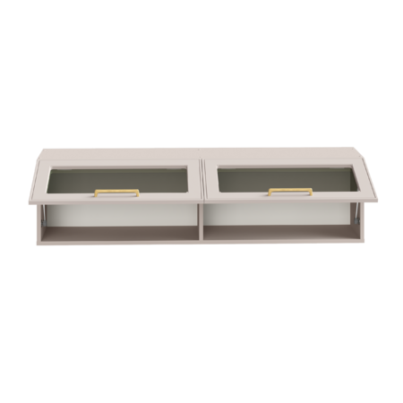 Гостиная Ричфорд композиция 2 с карнизами, кашемир 5981 BS, моно керамика D166-2 ПВХ, белый PE шагрень (собирается на любую сторону)